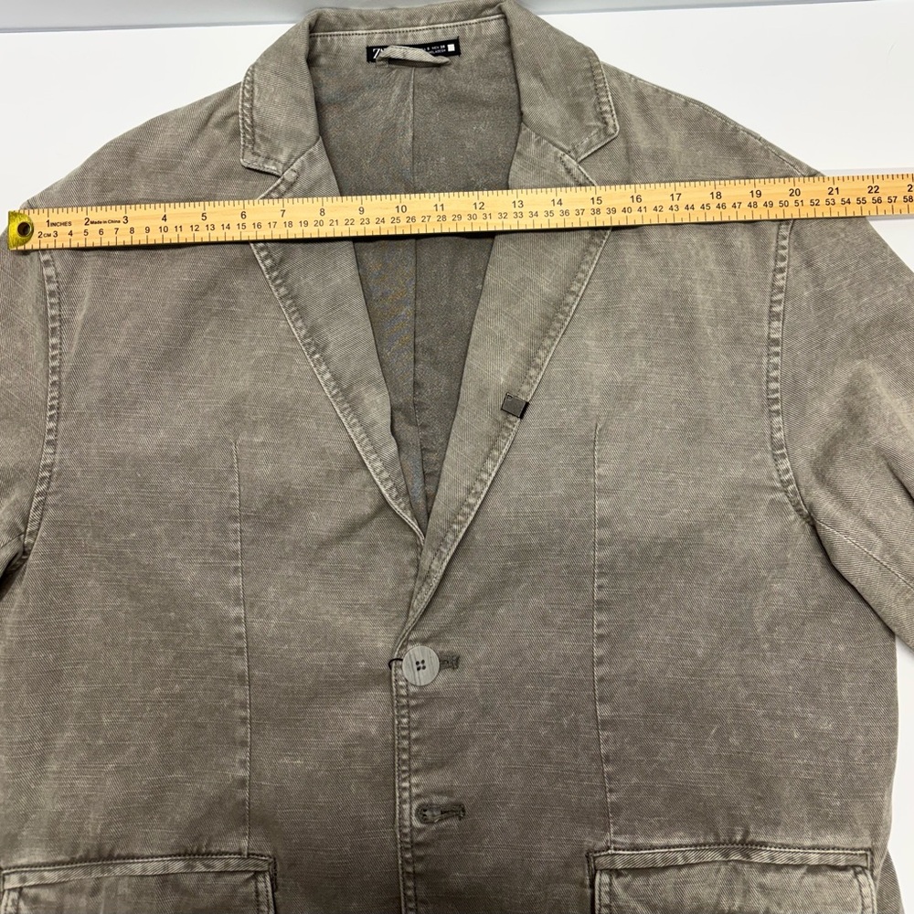 ✨Zara Washed Effect Blazer Size USA S - Picture 12 of 16